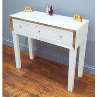 7seas Dressing Table Handmade White Glass 3 Drawers Console for Hollywood Mirrored Makeup Vanity