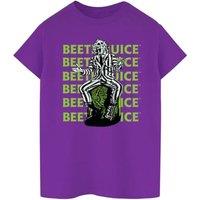 Beetlejuice Men's Pose Cotton T-Shirt in Purple | Size: Medium