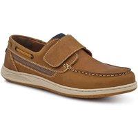 Pavers Men's Leather Touch-Fastening Monk Shoes in Brown | Size: 11