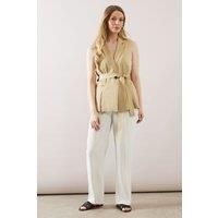 Sleeveless Belted Waistcoat