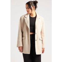 Urban Bliss Women's Faux Wool Blazer in Stone | Size: 10