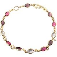 Harfi Women's Radiant Multi Gemstone Purple Crystal Bracelet | Size: 18 cm