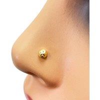 Raina Jewels Women's 22ct Yellow Gold Gold Diamond Cut Flower Design Single Nose Stud 3.5mm