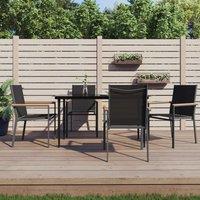 Berkfield Home 5 Piece Garden Dining Set Black Textilene & Steel