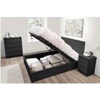 Birlea Ottoman Bed Frame Storage Oslo Gas Lift Black Grey White | Size: Double