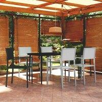 Berkfield Home 7 Piece Garden Dining Set Black & White