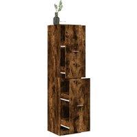 Berkfield Home Apothecary Cabinet Smoked Oak 40x41x174.5 cm Engineered Wood in Brown
