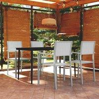 Berkfield Home 5 Piece Garden Dining Set White