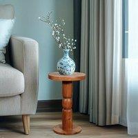 IH Design Jaipur Acacia Wood Freestanding Side Table in Brown