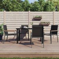 Berkfield Home Garden Chairs 4 pcs Black 55x61.5x90 cm Textilene & Steel