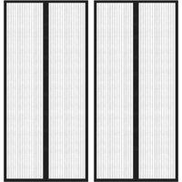 Insect Door Curtains 2 pcs with Magnet Blocks Black 210x90 cm