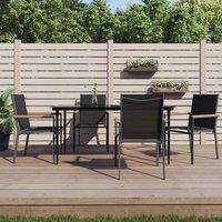 Berkfield Home 5 Piece Garden Dining Set Black Textilene & Steel