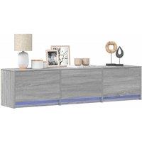 TV Cabinet with LED Grey Sonoma 165x34x40 cm Engineered Wood