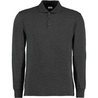 Kustom Kit Men's Pique Long-Sleeved Polo Shirt in Dark Grey | Size: XL