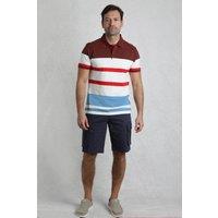 Weird Fish Men's Sunbury Cotton Striped Pique Polo Shirt in Scarlet | Size: 2XL
