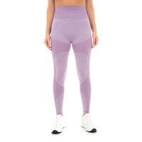 Smart Living Women's Seamless Ribbed Marl Leggings - Flexible, Non-See-Through Activewear in Plum | Size: Large