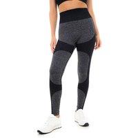 Smart Living Women's Seamless Ribbed Marl Leggings - Flexible, Non-See-Through Activewear in Black | Size: XL
