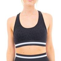 Smart Living Women's Stylish & Comfortable Leopard Print Seamless Padded Sports Bra in Black | Size: Medium