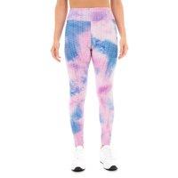 Smart Living Women's Comfortable High Rise Tie Dye Honeycomb Waffle Leggings in Pink | Size: Small