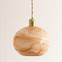 ValueLights Sookie Alabaster Marble Effect Glass Easy Fit Pendant Lamp Shade in Cream