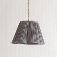 ValueLights Loralei Dark Grey Pleated Faux Silk Scalloped Easy Fit Lamp Shade | Size: Large