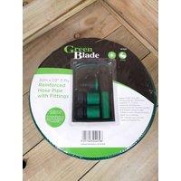 Samuel Alexander 30m Reinforced Garden Hose Pipe / Hosepipe in Green with Fittings