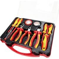 Lumberjack 11PCS VDE Insulated Electricians Tool Set, Includes Pliers & Screwdrivers in Red | Size: 1000mm x 500mm