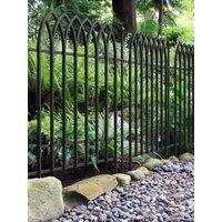 Primrose 121cm Gothic Fence Section Black Galvanised Steel Panacea Fence System