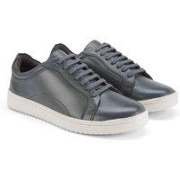 Silver Street London Men's Westcote Casual Lace Up Leather Trainers in Grey | Size: 8