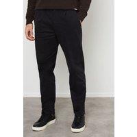 'Fog' Cotton Straight Leg Pleated Chino Trousers With Stretch