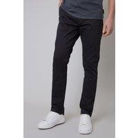 Threadbare Men's 'Castello' Cotton Slim Fit Chino Trousers With Stretch in Black | Size: 34R