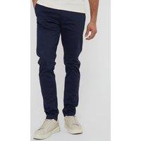 Threadbare Men's 'Castello' Cotton Slim Fit Chino Trousers With Stretch in Navy | Size: 34R