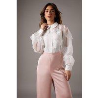 3D Woven Blouse Jumpsuit