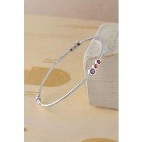 Otis Jaxon London Women's Triple Stone Garnet & Ruby Gold Birthstone Bangle in Silver