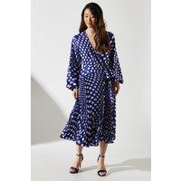 Coast Women's Pleat Wrap Dress in Navy | Size: 10