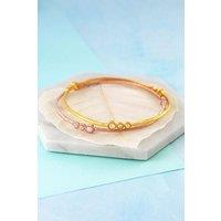 Otis Jaxon London Women's Triple Stone Opal Birthstone Sterling Silver Bangle in Rose Gold
