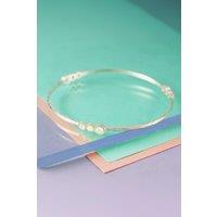 Otis Jaxon London Women's Triple Stone Opal Birthstone Sterling Silver Bangle