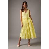 Coast Women's Lemon Lace Midi Dress | Size: 10