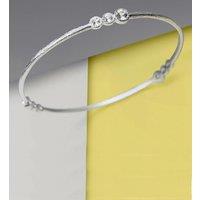 Otis Jaxon London Women's White Topaz Sterling Silver November Birthstone Bangle