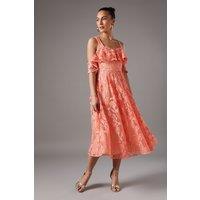 Off The Shoulder Lace Fit And Flare Dress