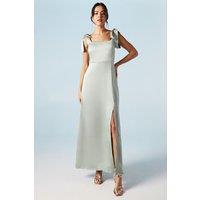 Oasis Women's Satin Tie Shoulder Midi Bridesmaid Dress in Sage | Size: 6