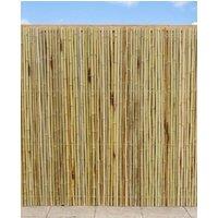 Primrose Natural Thick Bamboo White Screening Roll Privacy Screen 1.9m x 1.8m in Brown