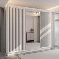 Sliding Wardrobes 4U Ronni Sliding Door Wardrobe 250cm X 217cm in White | Size: 250 cm X 217 cm
