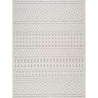 Livabliss In- & Outdoor 3D High & Low Pile Textured Haruka Area Rug in White | Size: 160 cm x 220 cm