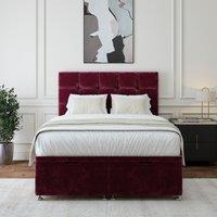 Bedmaster Chenille Ottoman Divan Base in Aubergine | Size: Super King