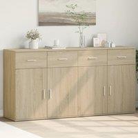 Berkfield Home Sideboards 2 pcs Sonoma Oak 79x38x80 cm Engineered Wood in Brown | Size: 79 x 38 x 80 cm