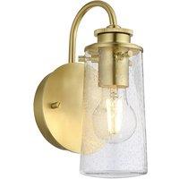 Netlighting Kichler Braelyn 1 Light Wall Light Brushed Brass IP44 in Yellow