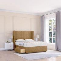 Falcon Plush Wingback Bed Set ,2 Drawers & 54" Floor Standing Headboard