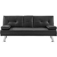 Bravich LTD Manhattan Sofa Bed 2 Seater Faux Leather Click Clack in Black
