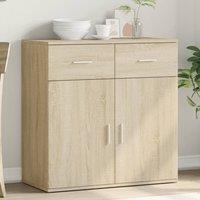Berkfield Home Sideboard Sonoma Oak 79x38x80 cm Engineered Wood in Brown | Size: 79 x 38 x 80 cm